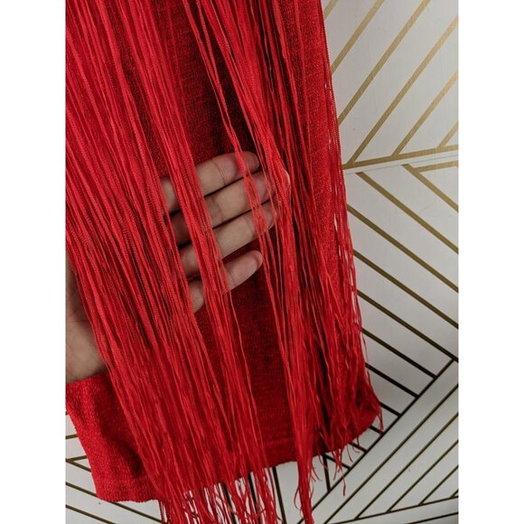 Bebe Fringe Tassel Flowy Tank Top Sleeveless Orange Size Small READ - Picture 4 of 9